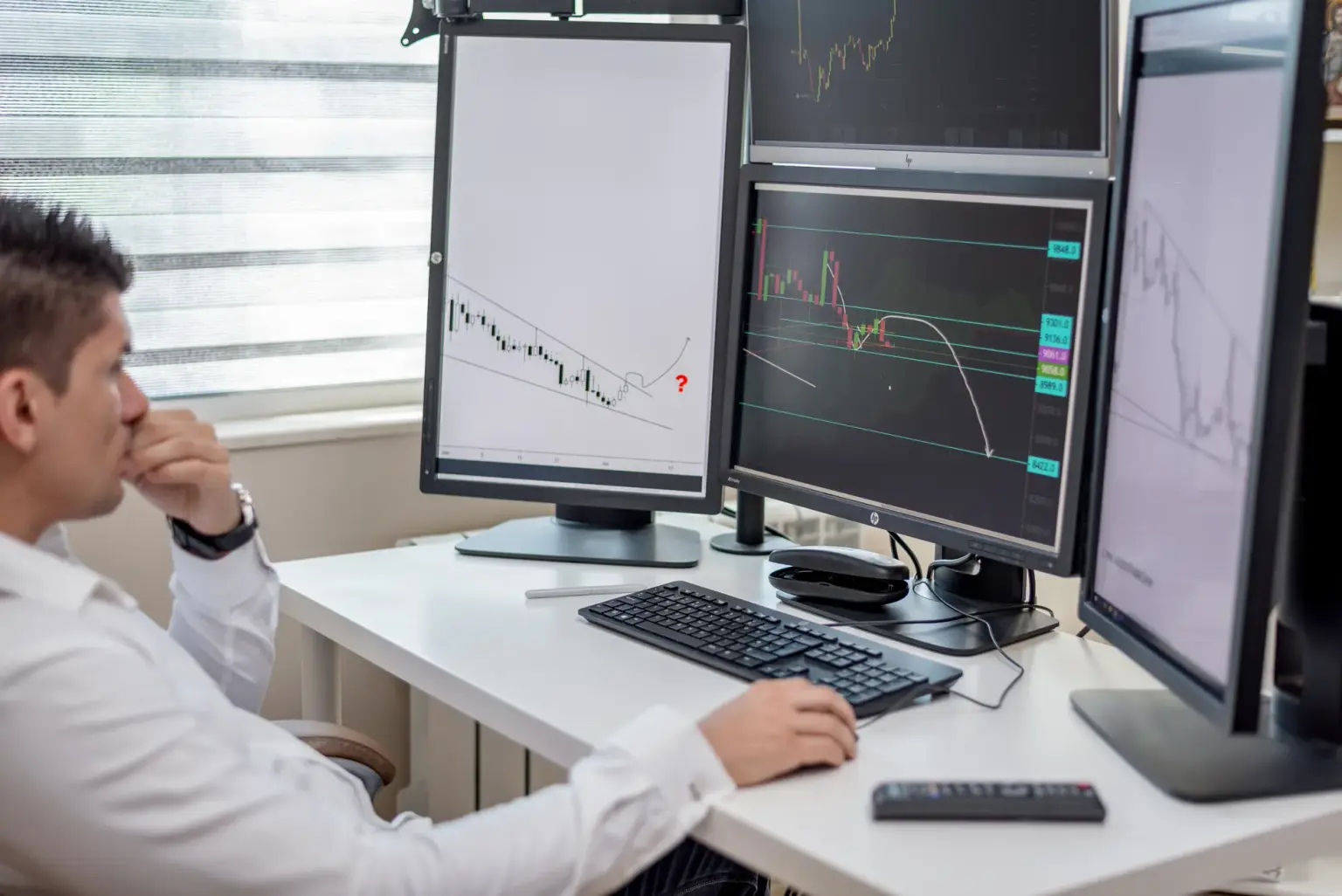 Finansal analiz yapan bir profesyonelin çalışma masası